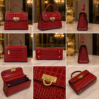 Sac à main Jacques Esterel Croco Rouge – Élégance Signature