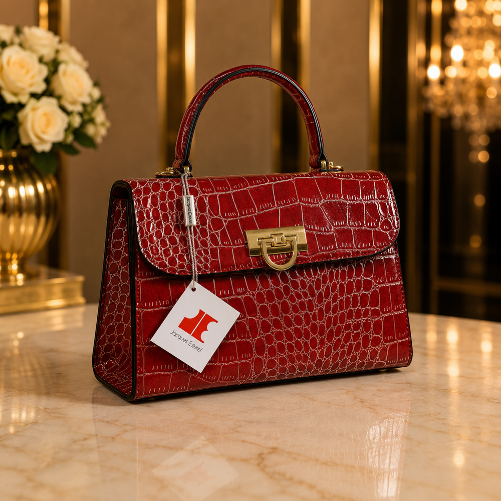 Sac à main Jacques Esterel Croco Rouge – Élégance Signature