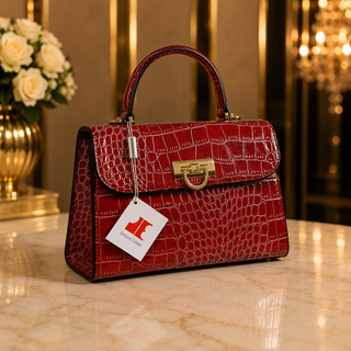 Sac à main Jacques Esterel Croco Rouge – Élégance Signature