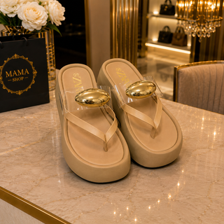 Sandales Plateforme Zara Élégance Dorée
