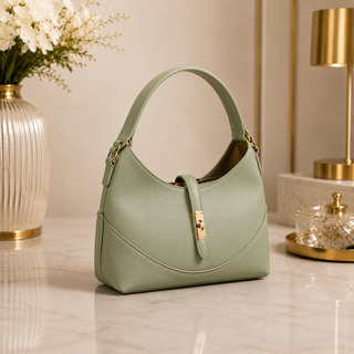 Sac à main chic – Noir & Vert sauge