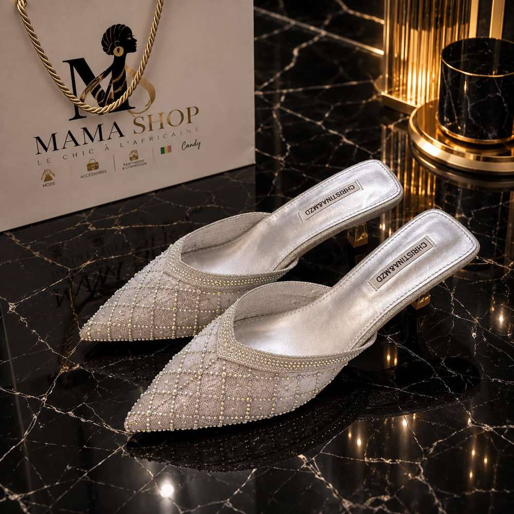 Mules Crystal Argent