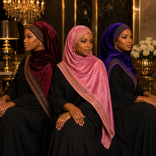 Foulard Voile Prestige à Nouer – Strass & Effet Velours