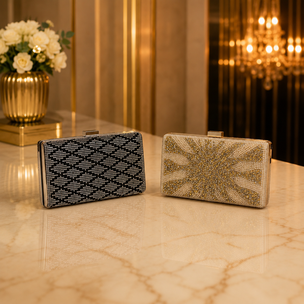 Pochette Éclat Prestige – Cristaux & Perles