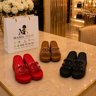 Sandales Chanel compensées perlées – Élégance Chic