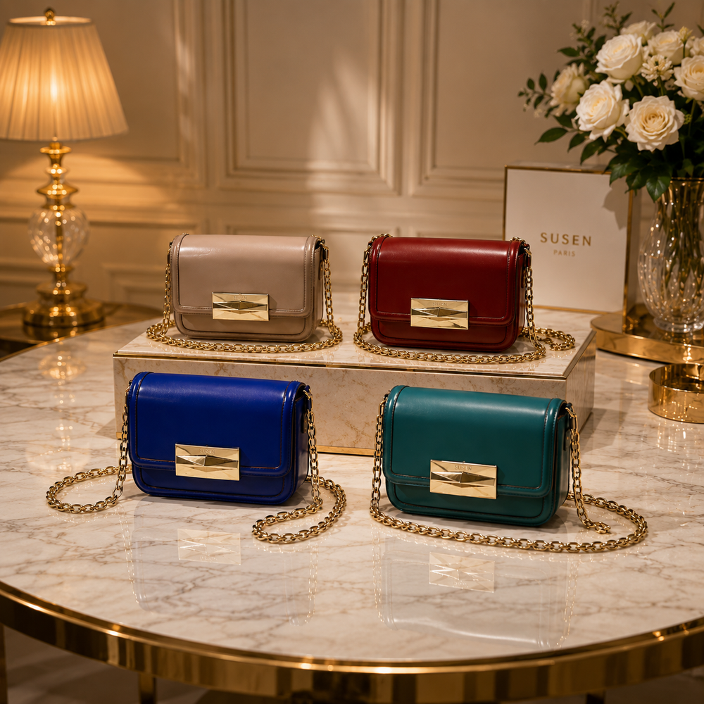 Sac bandoulière Élégance – Fermoir doré