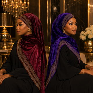 Foulard Voile Prestige à Nouer – Strass & Effet Velours