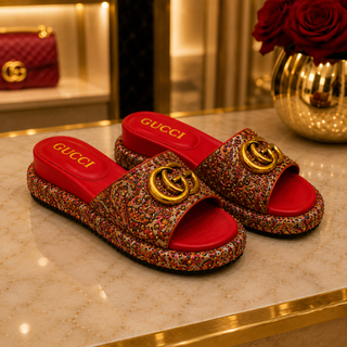 Sandales plateforme Gucci brodées
