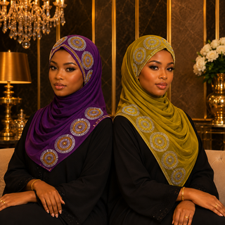 Foulard Prestige Strass – Élégance Royale