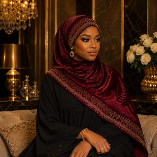 Foulard Voile Prestige à Nouer – Strass & Effet Velours