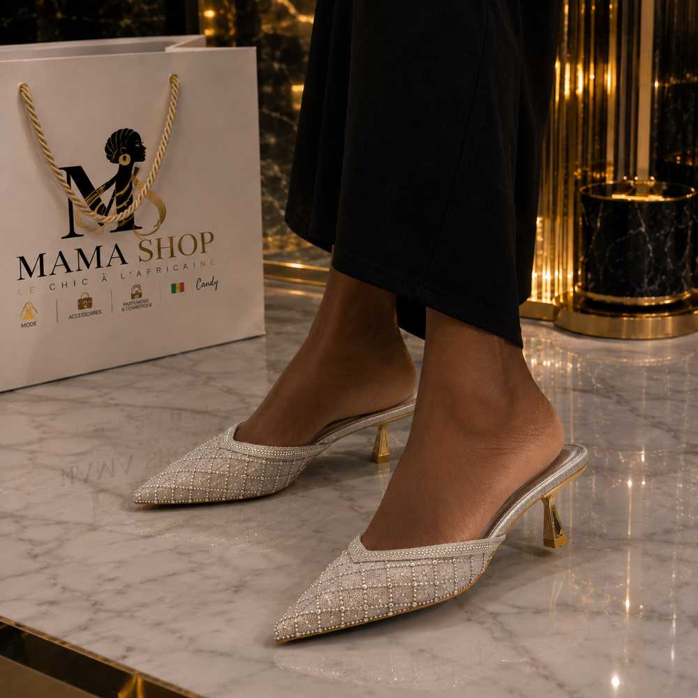 Mules Crystal Argent