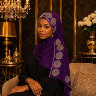 Foulard Prestige Strass – Élégance Royale