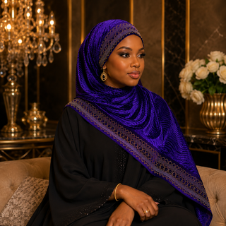 Foulard Voile Prestige à Nouer – Strass & Effet Velours