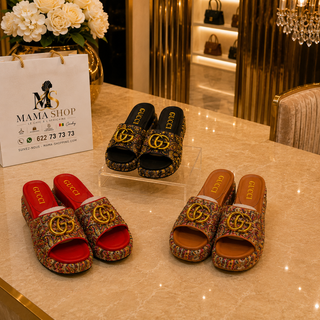 Sandales plateforme Gucci brodées
