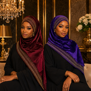 Foulard Voile Prestige à Nouer – Strass & Effet Velours