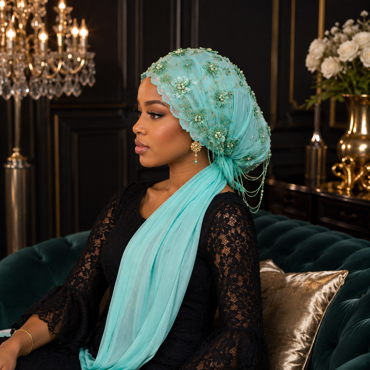 Bonnet Voile Couture 3D – Vert Menthe