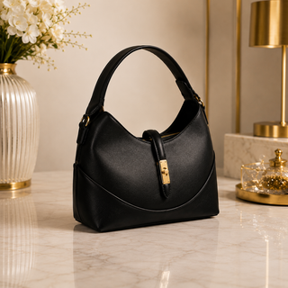 Sac à main chic – Noir & Vert sauge